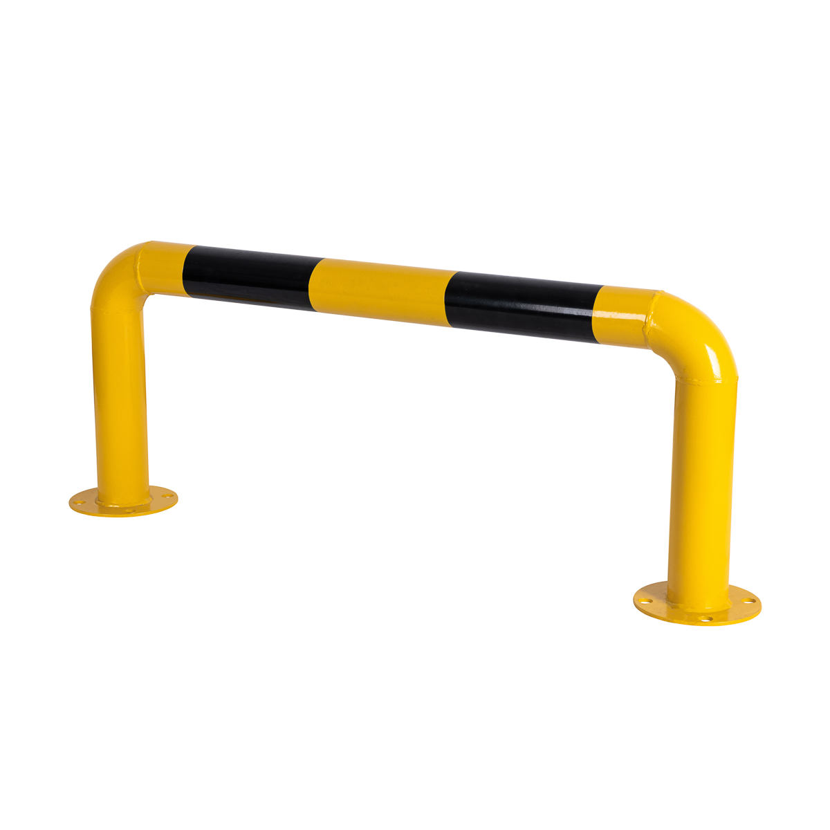 Steel U Post Barrier 1000mm | Black and Yellow | 75mm Diameter Heavy Duty